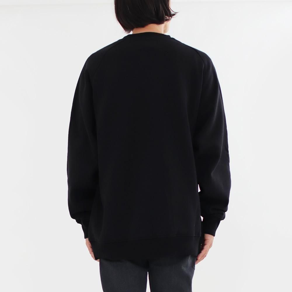 Comoli | コットン裏毛 クルーネック Black