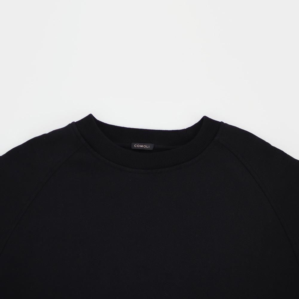 Comoli | コットン裏毛 クルーネック Black