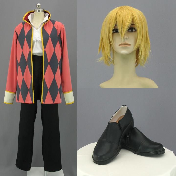 ハウルの動く城 ハウル 風 コスプレ衣装 ウィッグ ブーツ付