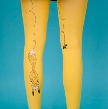 Les Queues de Sardines Mr.fox キツネくんとどんぐりタイツ イエロー