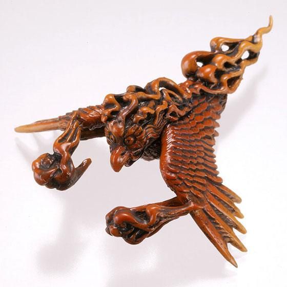 海洋堂 カプセルQミュージアム 妖怪根付2 立体図百鬼夜行 松明丸（木彫