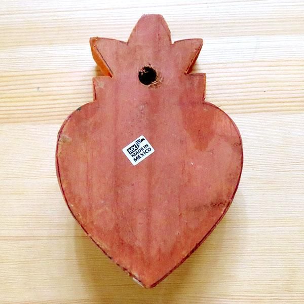 メキシコ 壁飾り ハート ミラグロ ペイントM（B）[13cm] - メキシコ