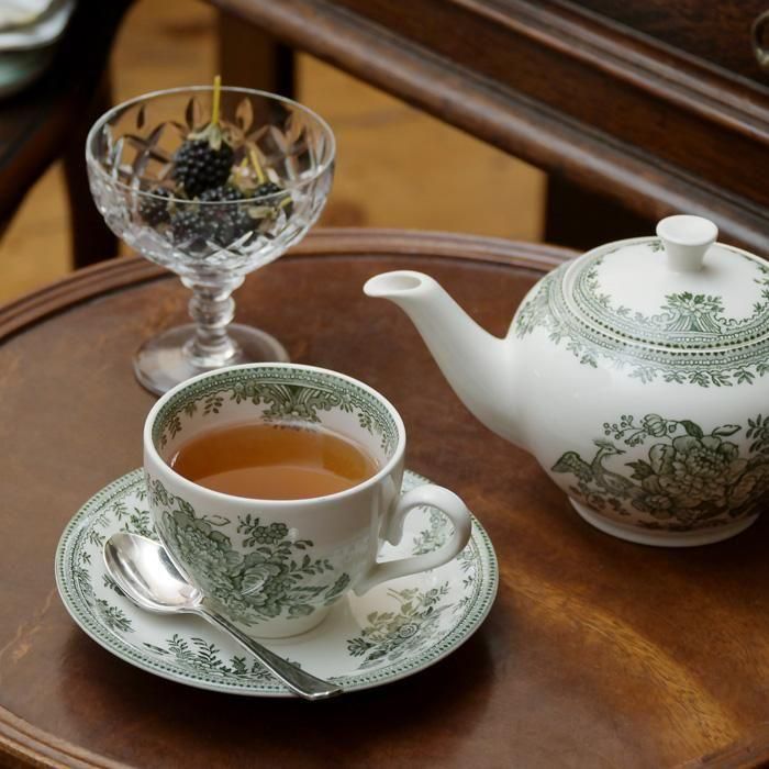 イギリス食器 Burleigh グリーンアジアティックフェザンツ カップ