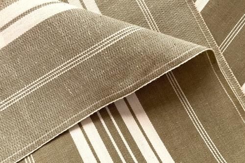 フランス製 リネンティッキング クラシックカーキ - アンティーク