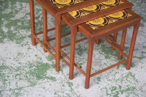 ダニッシュヴィンテージ タイルトップネストテーブル/088