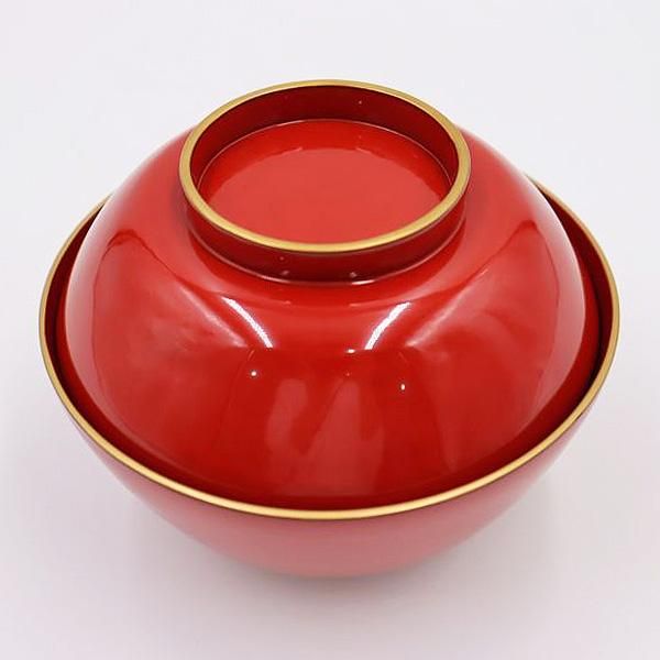 輪島塗 吸物椀 朱塗 沈金牡丹花文 吸物椀 煮物椀 懐石椀 2客 輪島塗