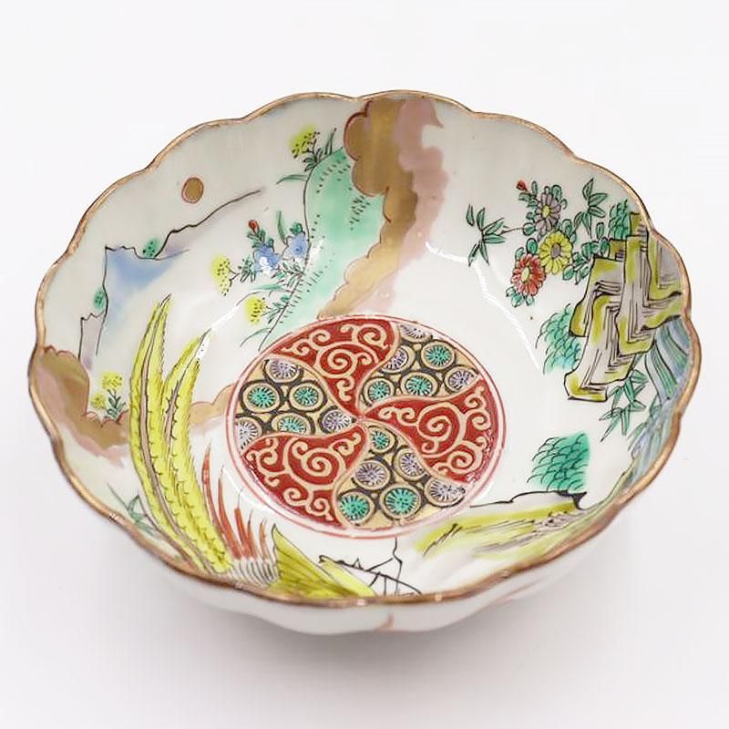 鳥モチーフ 伊万里小鉢｜直径13 高さ4.5｜明治大正アンティーク