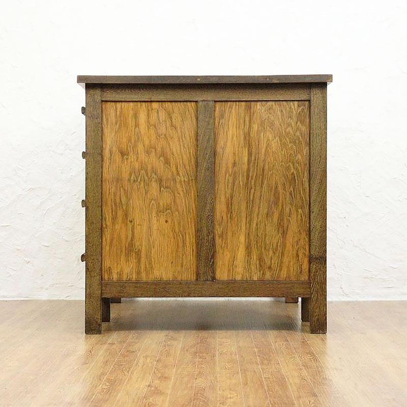 ナラ材の片袖レトロデスク｜幅106cm・明るめカラーの実用モデル【昭和