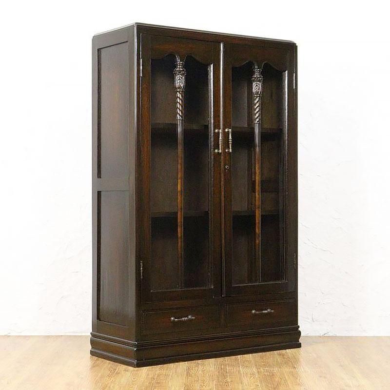 昭和初期 木戸本箱 コンパクト高級収納棚