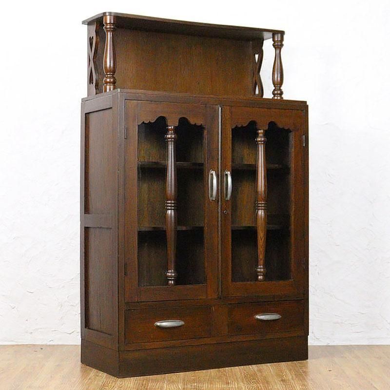 モールガラス扉の昭和レトロ本箱｜収納力と美しさを兼ね備えた