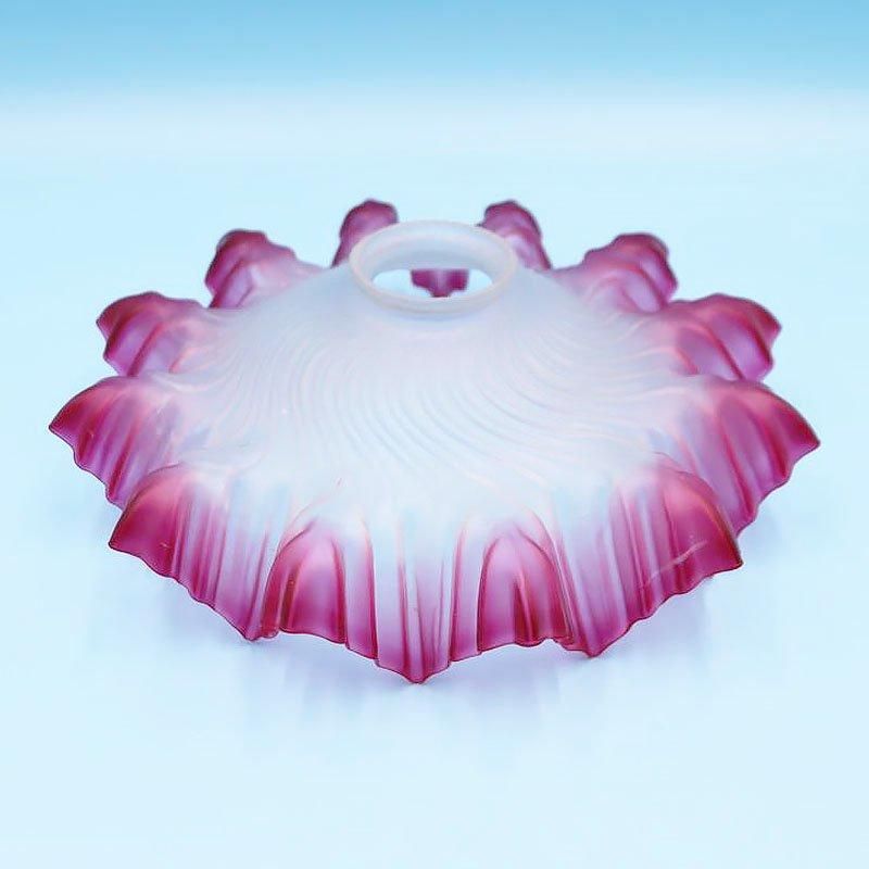照明 大正ロマン 電笠 ガラス ピンク 直径27cm