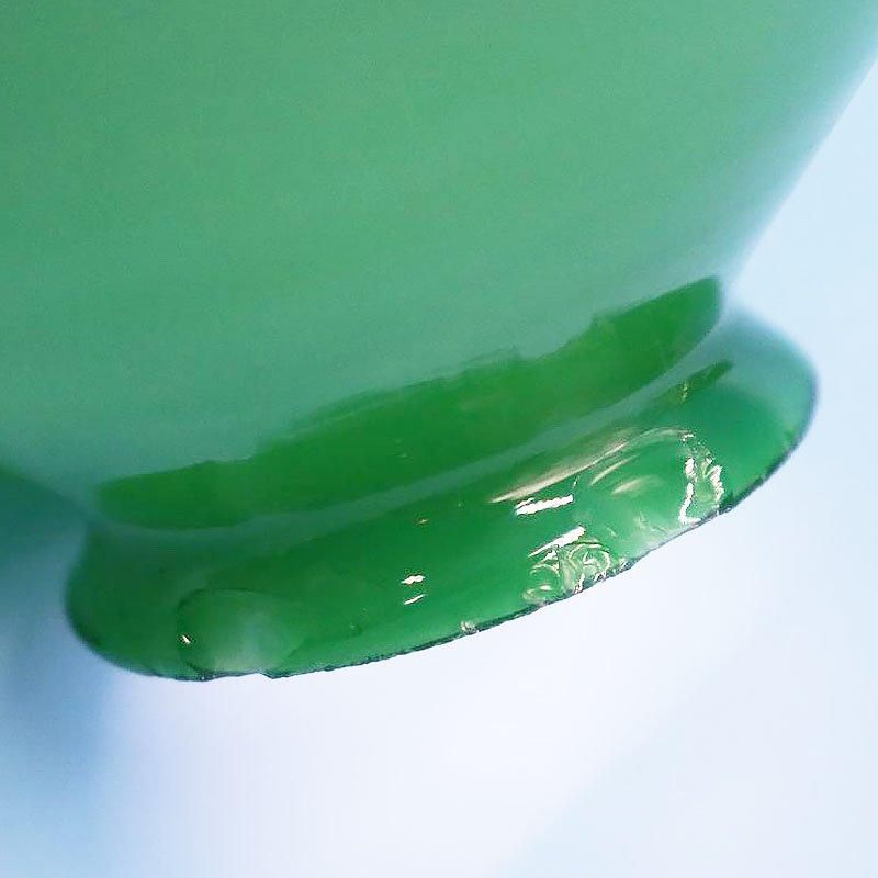 昭和レトロ 電笠 電傘 ランプシェード ガラス グリーン 緑 内乳白 照明