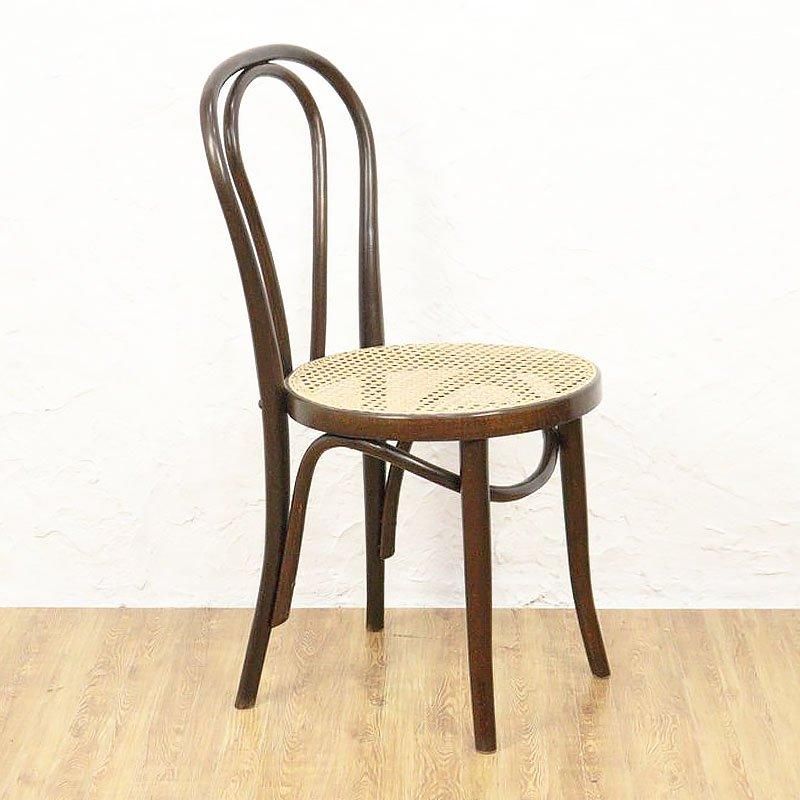 籐座面 ベントウッドチェア 昭和中期 幅41.5cm
