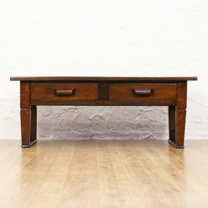 引出し付き 座机 文机 ローテーブル ヴィンテージ ナチュラル 和骨董