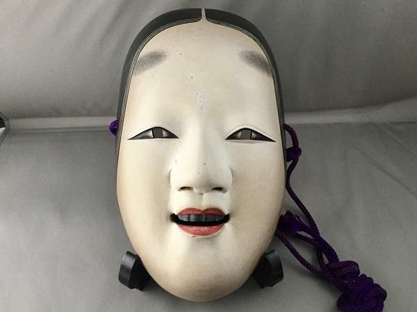 能面 桐箱付き 小面 増女 明治・大正 作者名なし 骨董 アンティーク 和