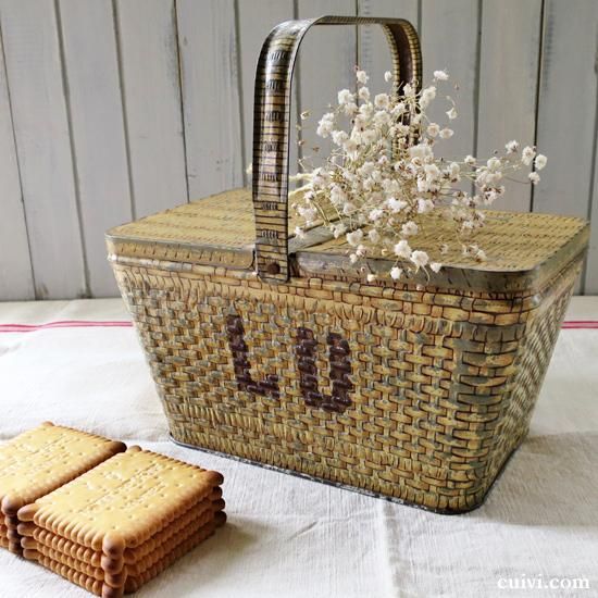 LU] ビスケット_パニエ_Tin缶 - アンティーク&モダン フランス