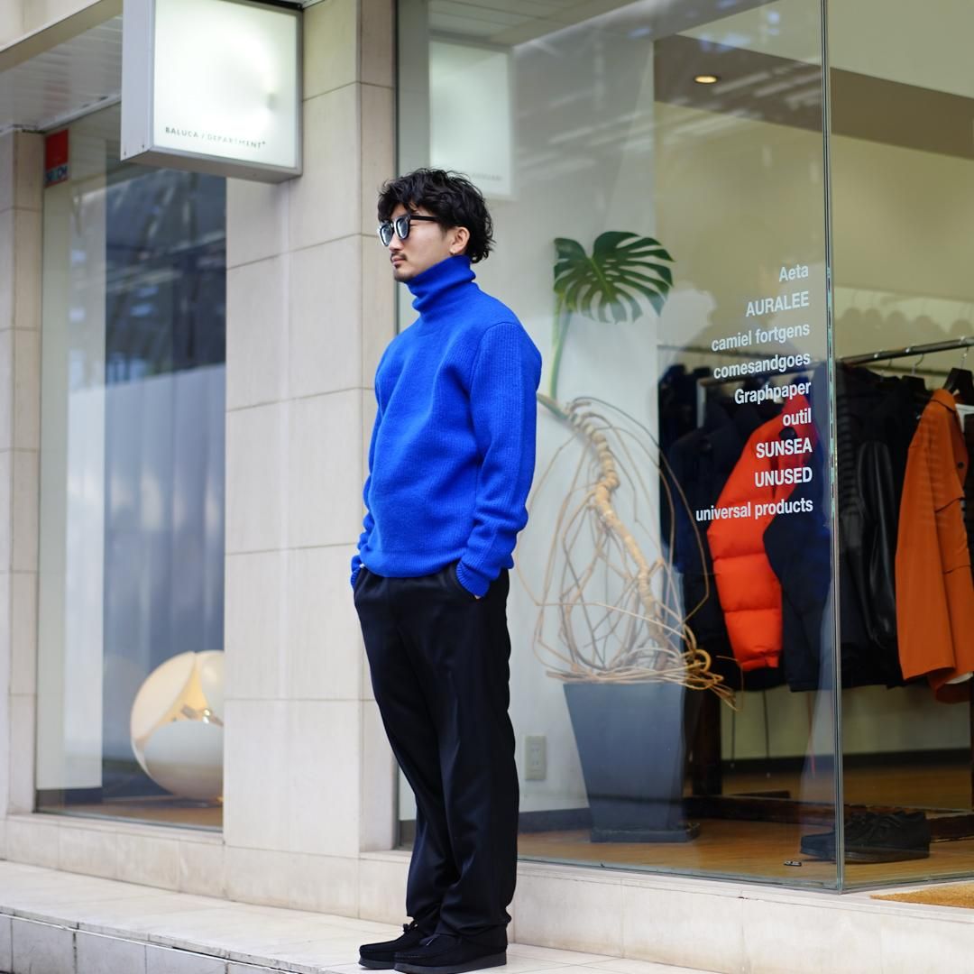 AURALEE(オーラリー)Milled French Merino Rib Knit Turtle(A23AT02MR