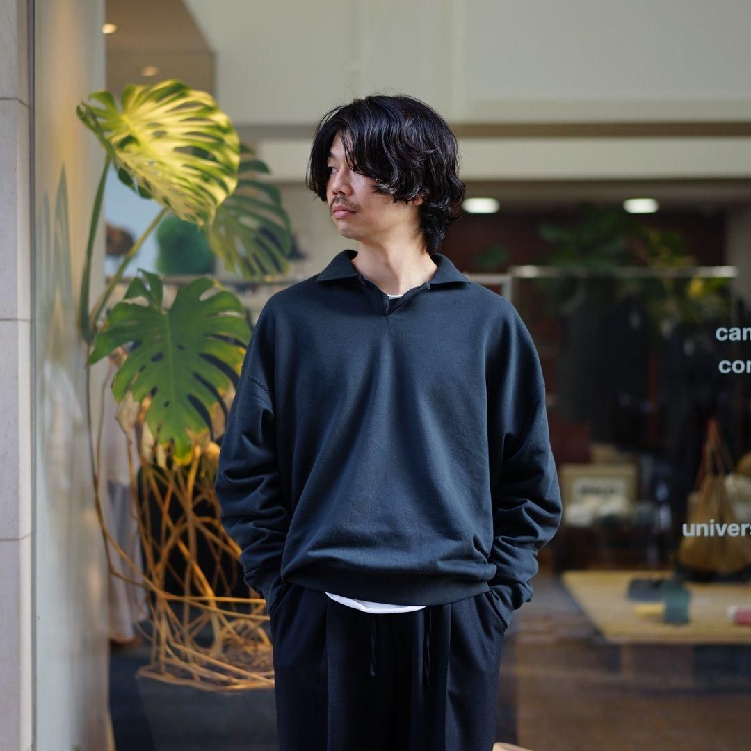AURALEE (オーラリー)Pima Light Sweat Polo(A24AP02MS)/Ink Black