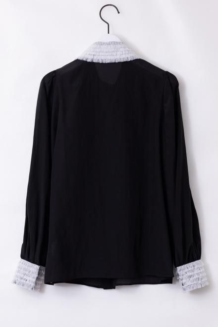 tulle flower blouse/black - akiki