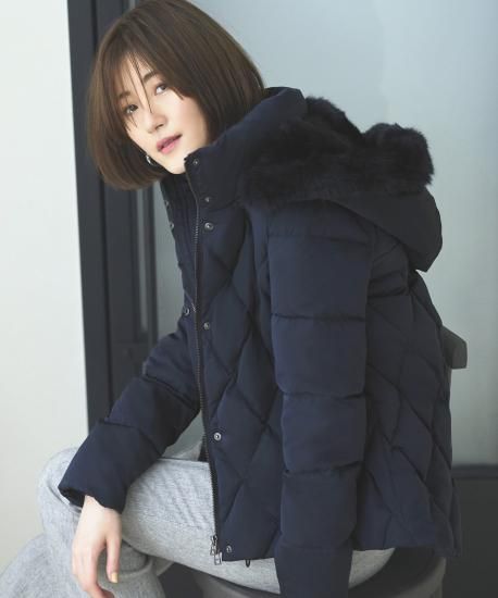 ラビットファーキルトダウンジャケット「D1129」-RUIRUE BOUTIQUE