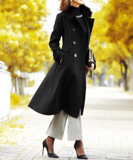 フォックスファーWブレストロングコート「K609」-RUIRUE BOUTIQUE