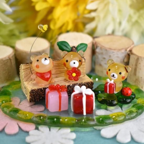 ガラス細工｜クローバーとてんとう虫プレート｜フォーカートグラスワークス