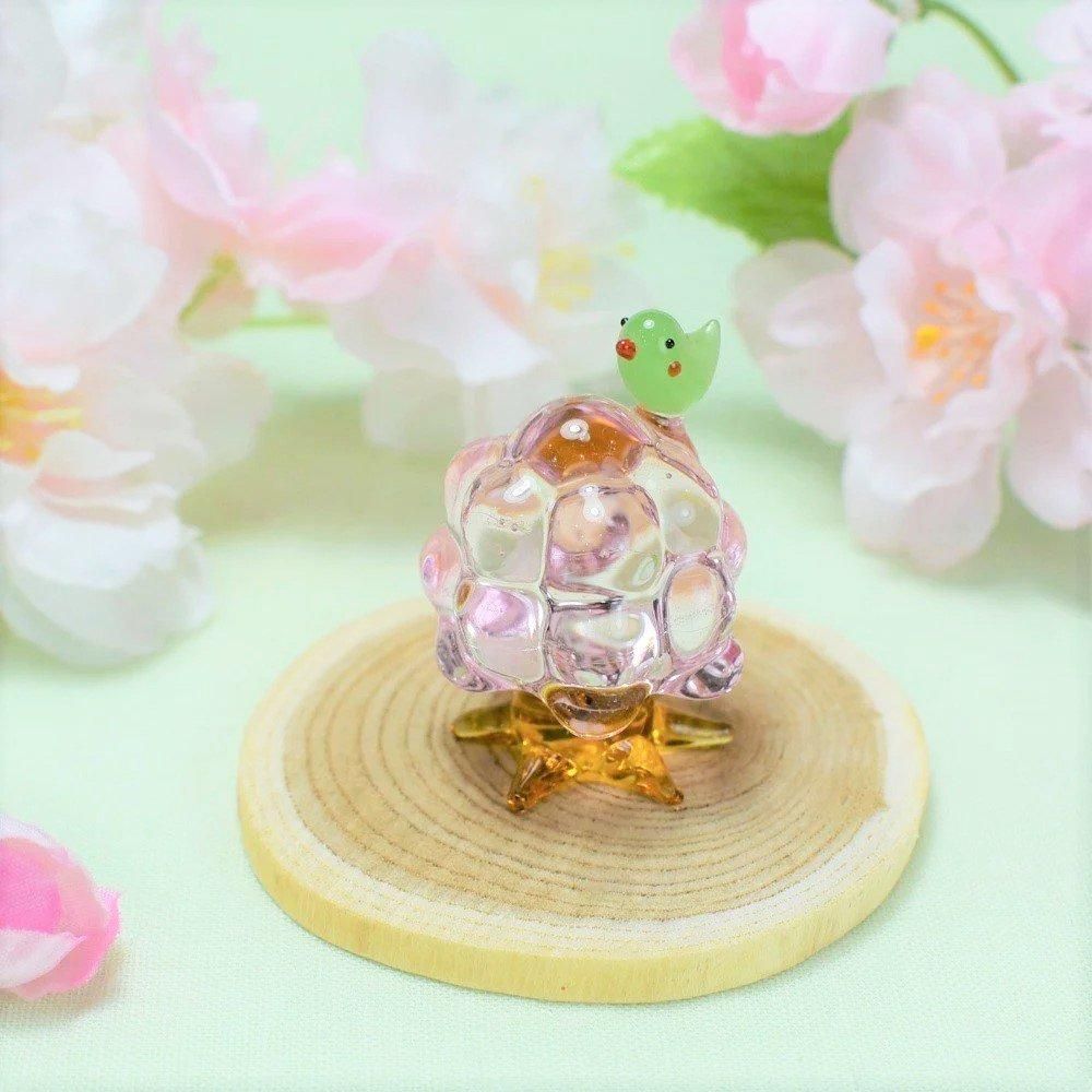 ガラス細工｜桜とウグイス｜フォーカートグラスワークス