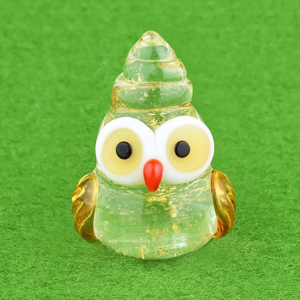 ガラス細工｜金運のっけふくろう｜フォーカートグラスワークス