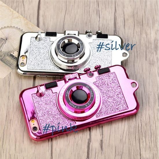 スマホケース iPhoneケース スマホカバー グリッター カメラ型 レンズ