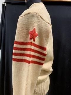大きめ 40s リブ長 星 ☆ アワードセーター 1940年代 Vネック 裾リブ