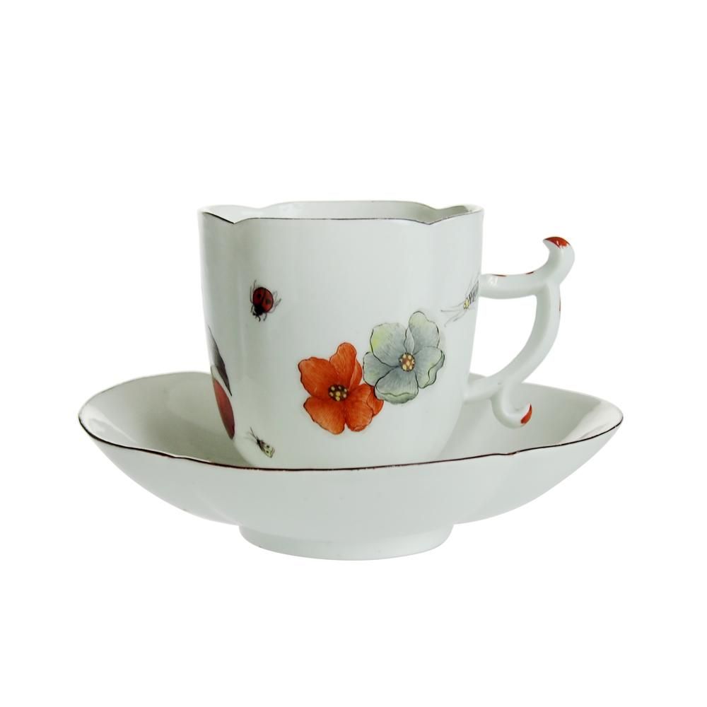 Meissen ハート型花柄磁器皿 Meissen ハート型花柄磁器皿