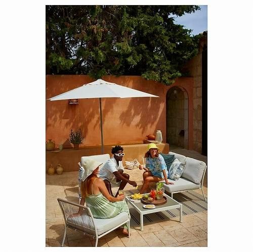 IKEA イケア 1人掛けソファ 屋外用 ホワイト ベージュ m90511186