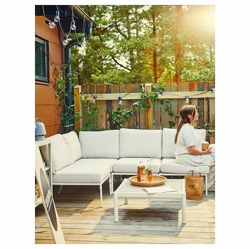 IKEA イケア 1人掛けソファ 屋外用 ホワイト ベージュ m90511186