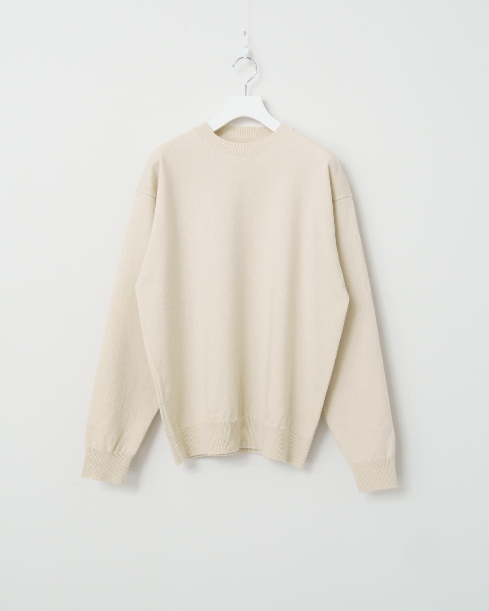 RIGID CASHMERE SWEATER Crew Neck Pullover - RAW - Yonetomi STORE
