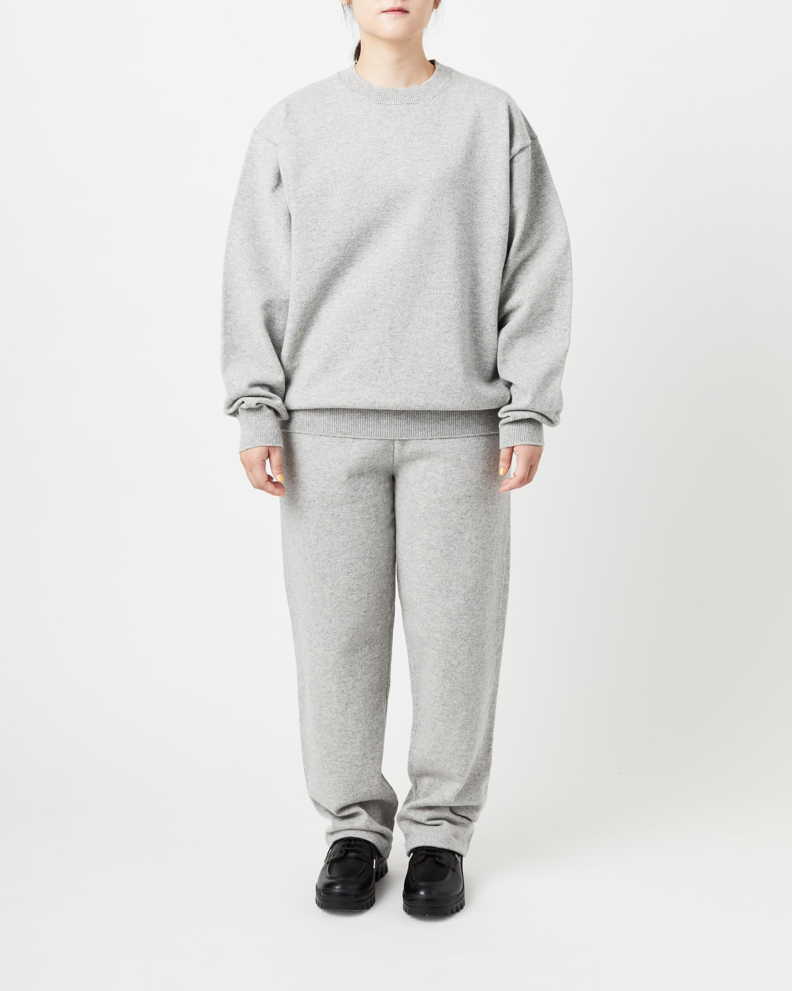 RIGID CASHMERE SWEATER Crew Neck Pullover - Top Gray - Yonetomi