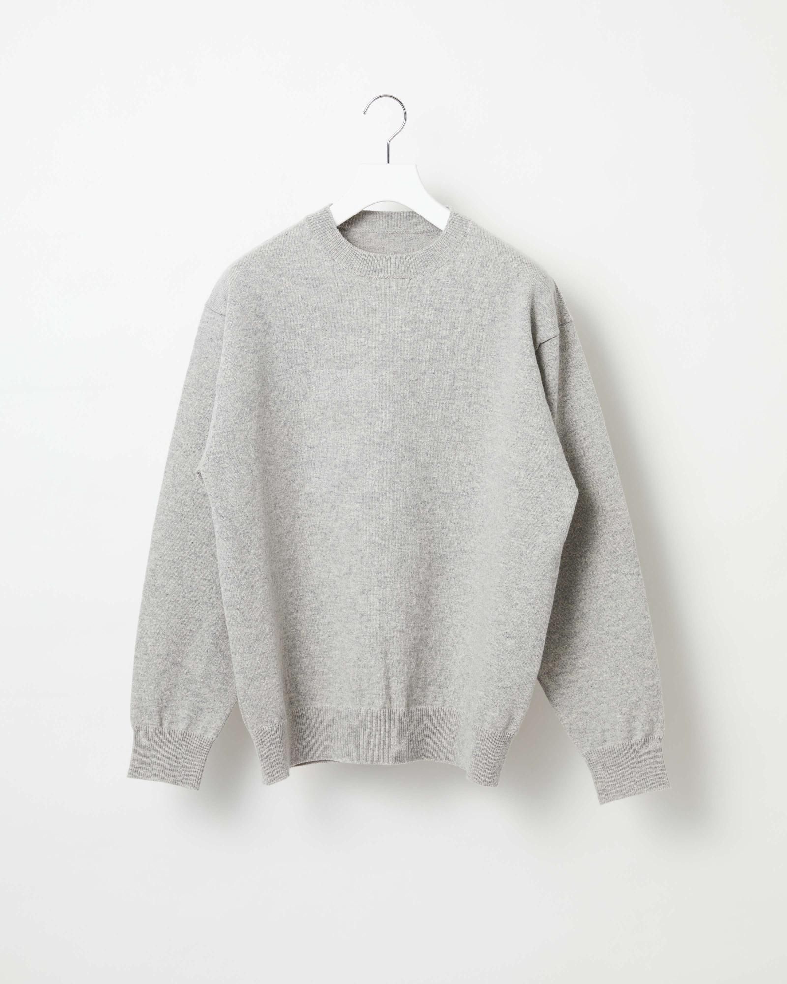 RIGID CASHMERE SWEATER Crew Neck Pullover - Top Gray - Yonetomi