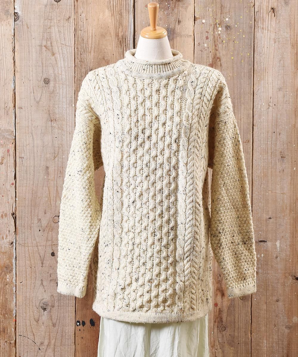 スコットランド製 フィッシャーマン ニット セーター ミックスネップ
