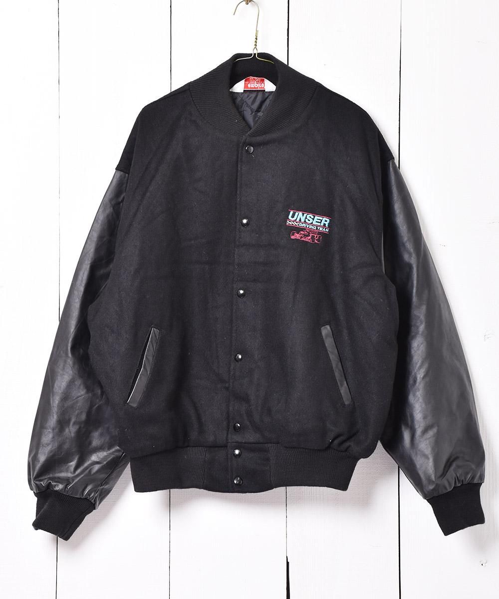 レザー切り替え スタジャン ブラック - 古着屋グレープフルーツ ムーン