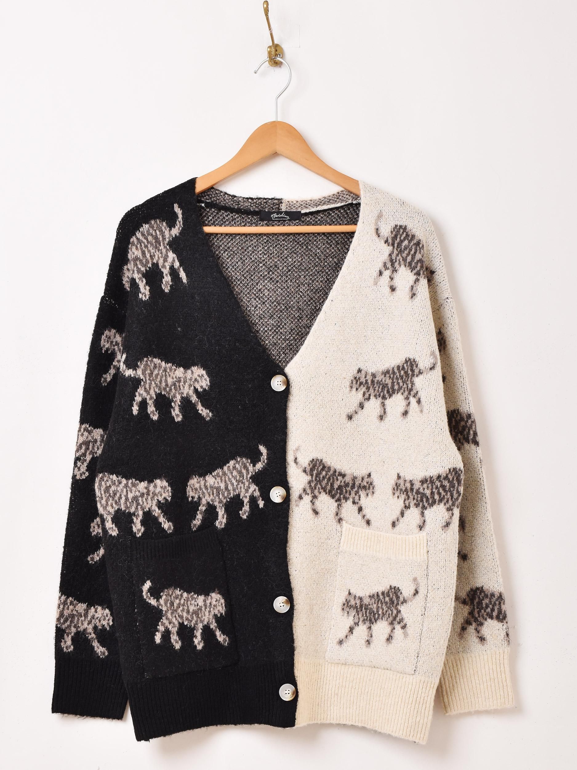 Meridian アニマルカーディガン | ブラック - 古着屋グレープフルーツ