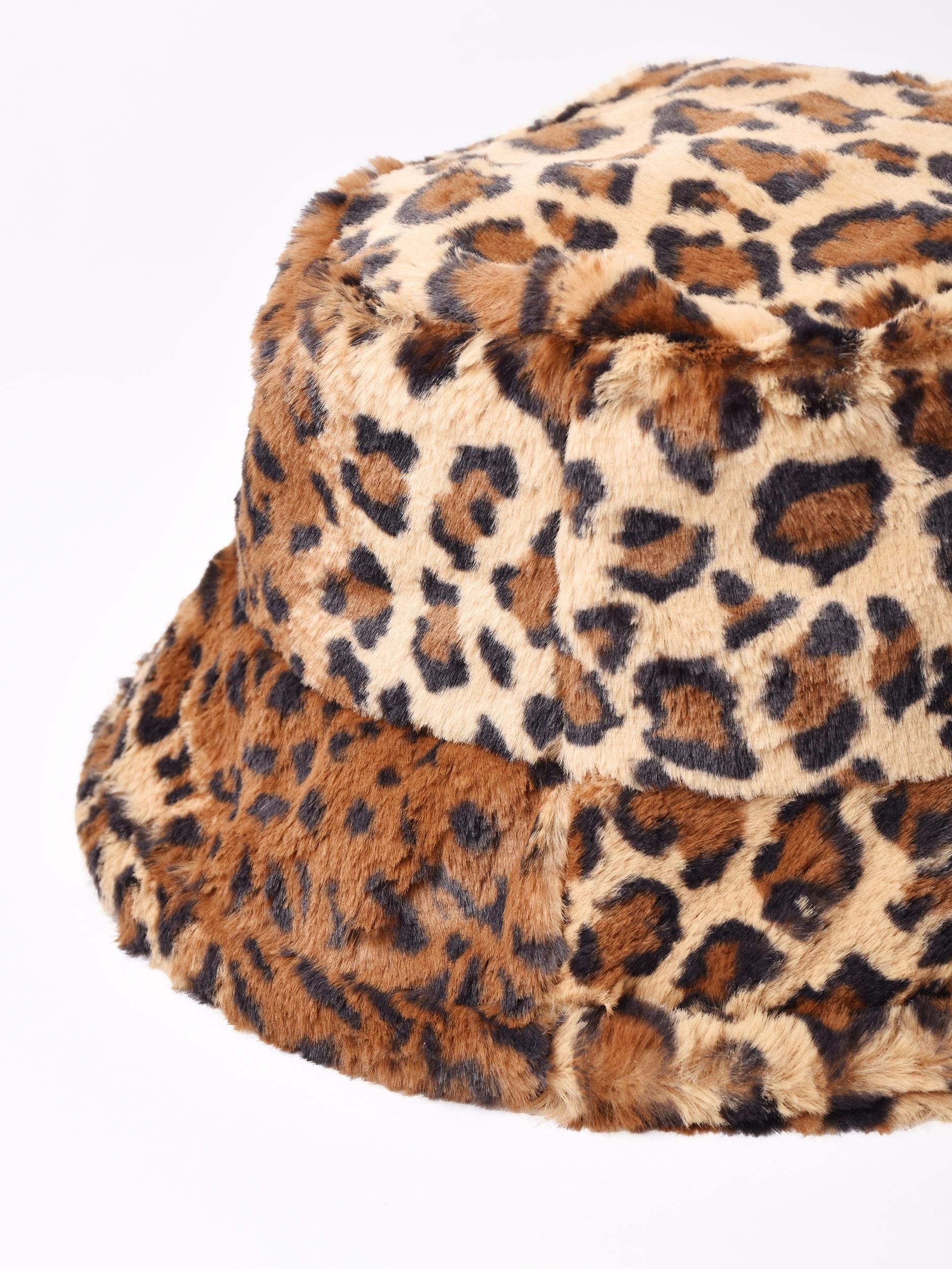 レオパード柄フェイクファー帽子 | バケットハット - 古着屋