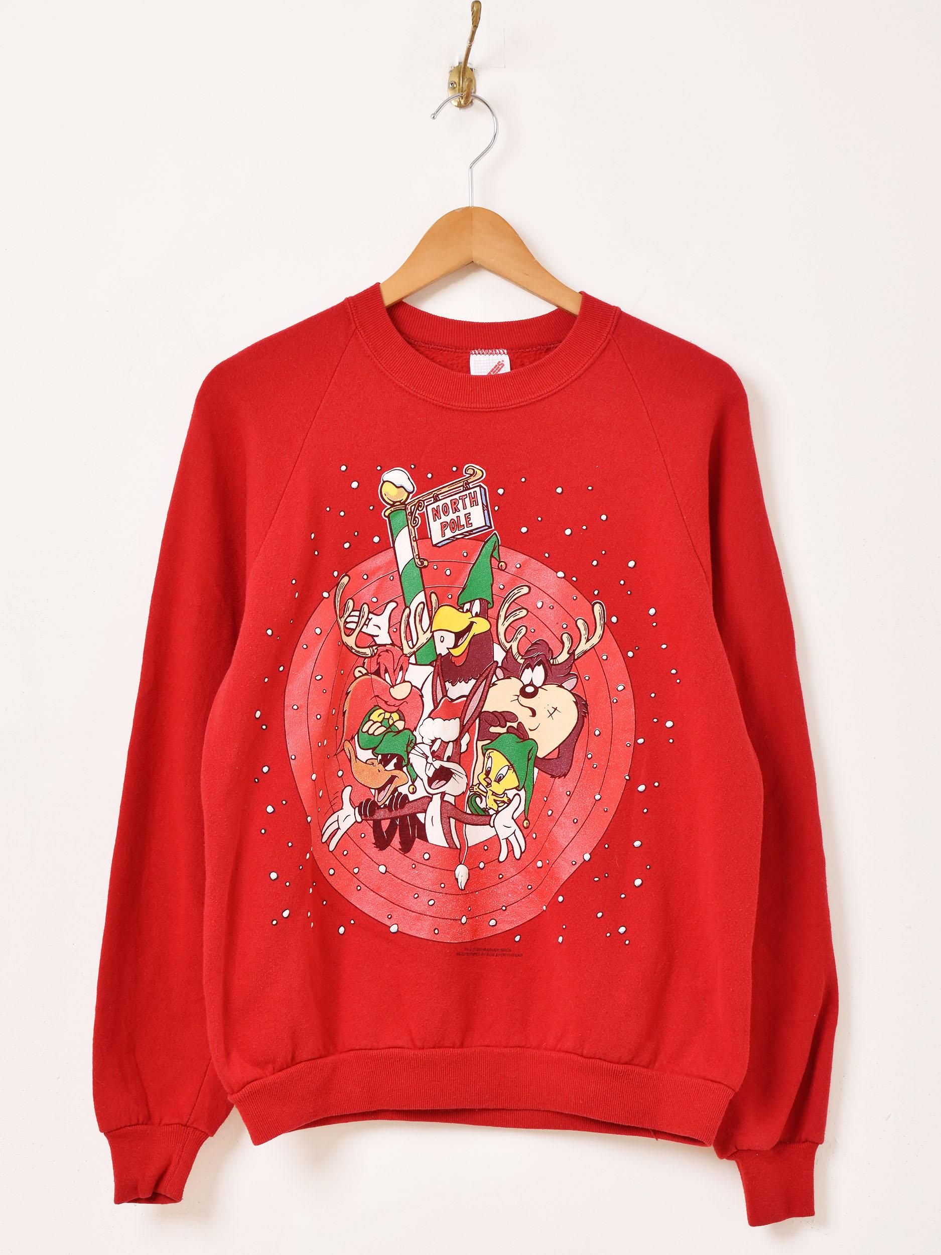 90's アメリカ製 LOONY TUNES クリスマス スウェットシャツ - 古着屋