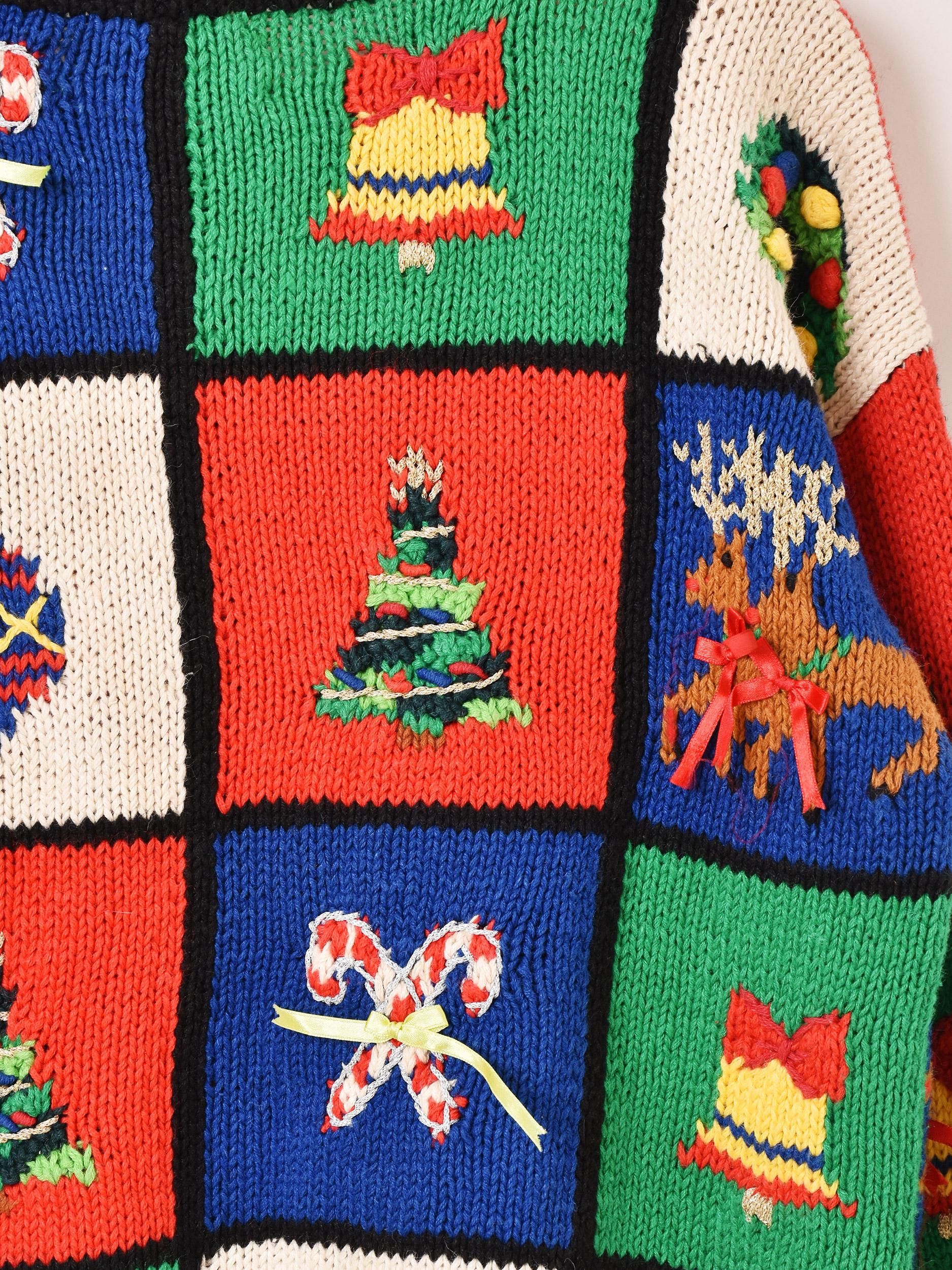 クリスマスデザイン カーディガン - 古着屋グレープフルーツ ムーン