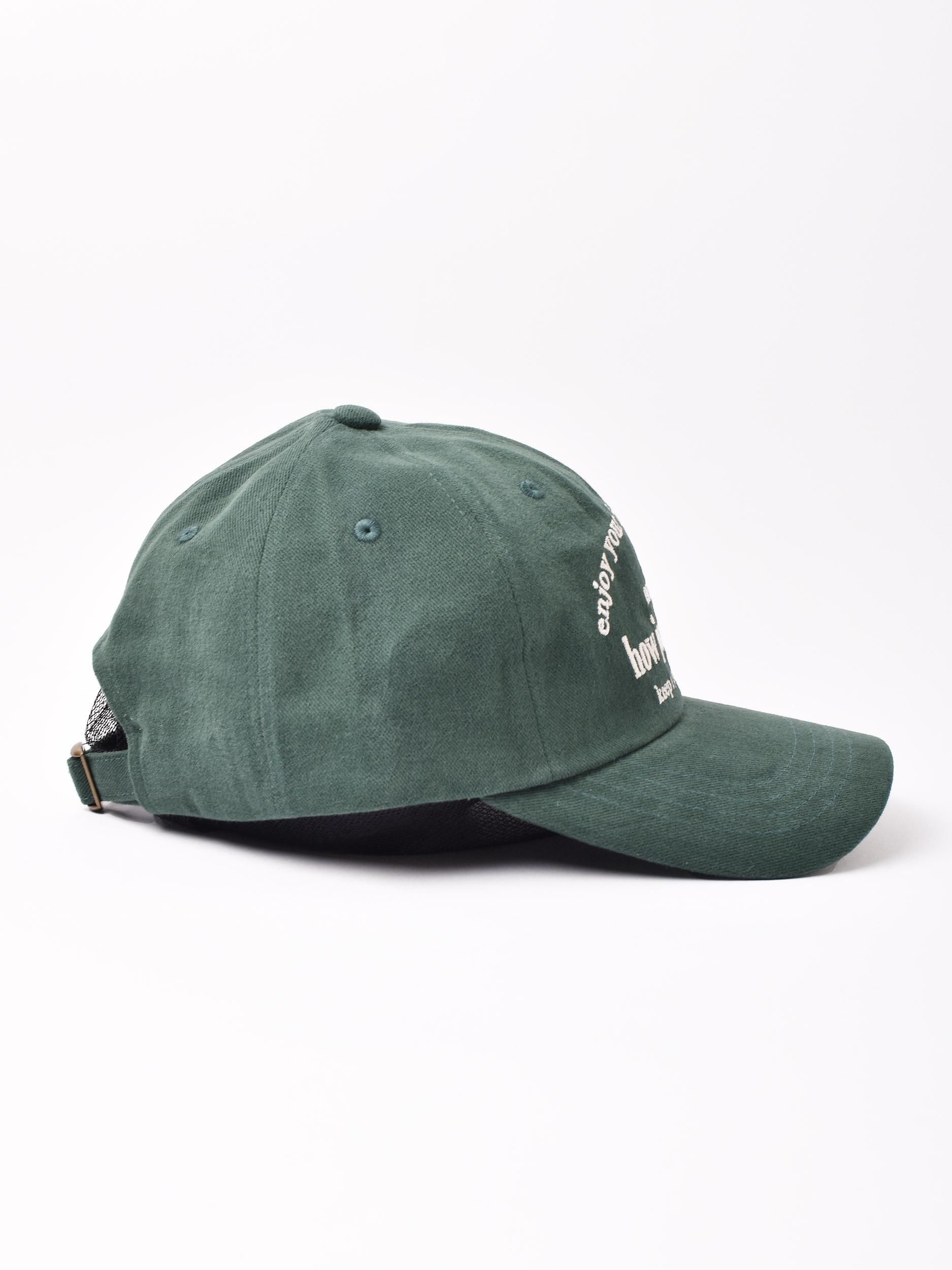 2色展開】刺繍入りキャップ「how jolly day」 グリーン - 古着屋