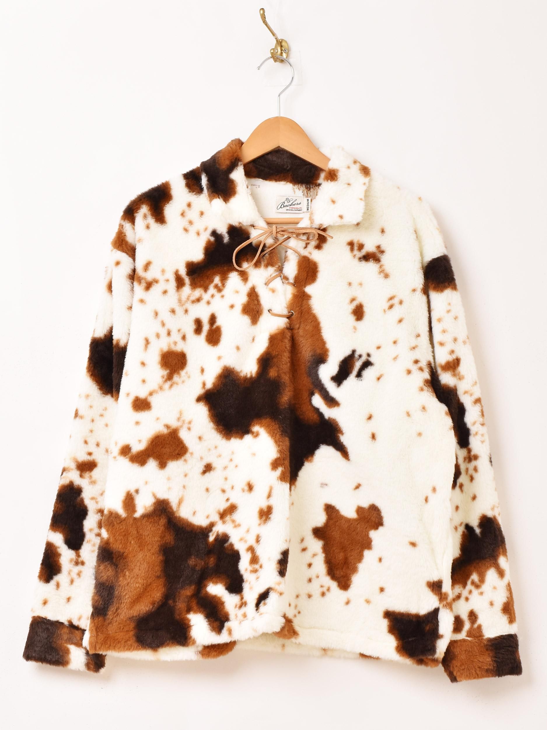 Backers」アニマル柄 エコファー プルオーバーシャツ ブラウン - 古着