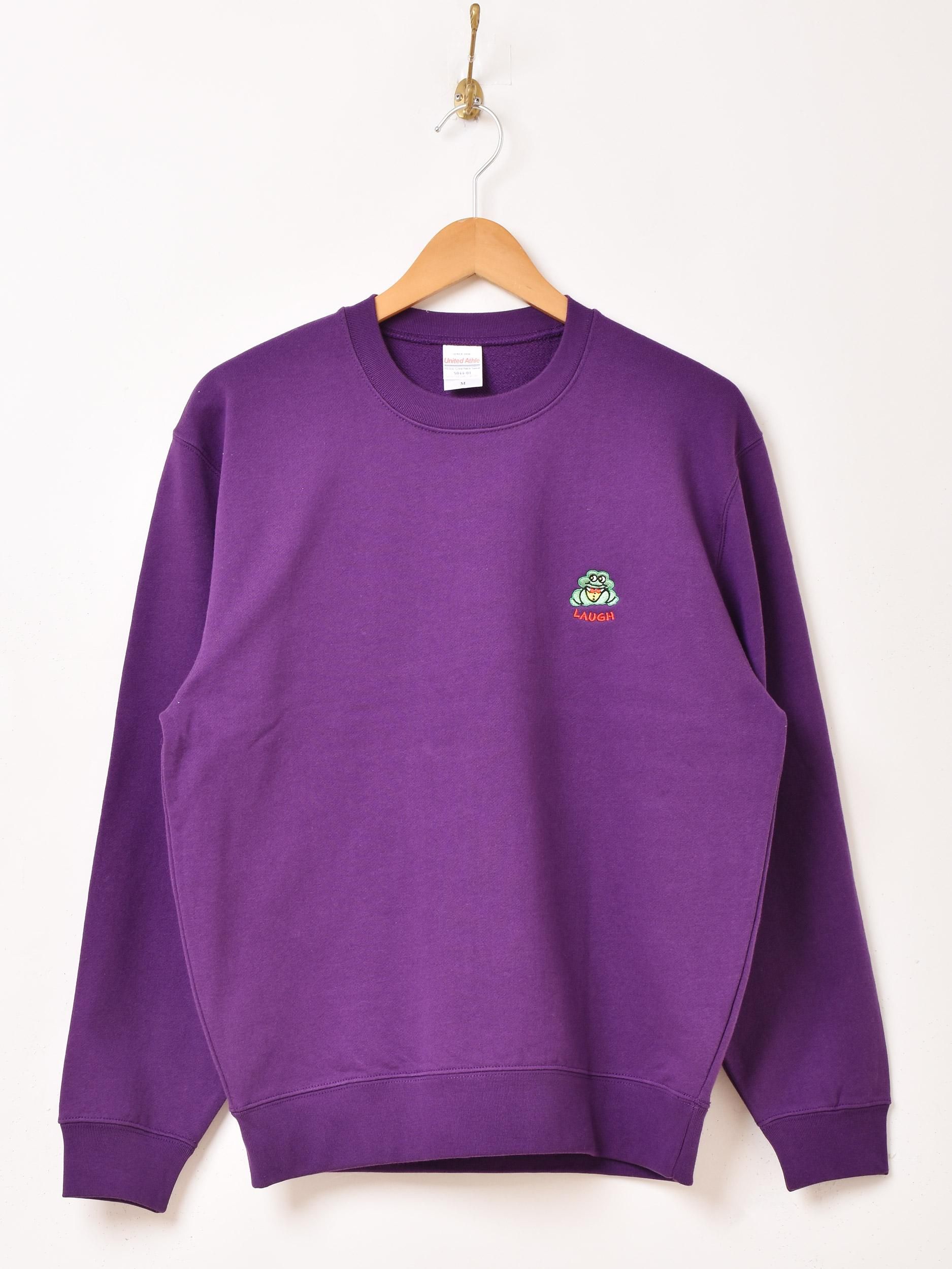 ワンポイント刺繍スウェット | LAUGH | パープル - 古着屋