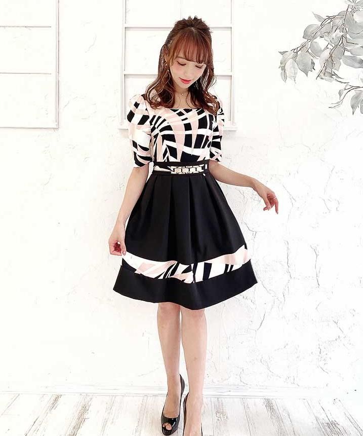 イタリア RINSCIMENTO リナシメント / 柄 フレア ミニ丈 ワンピース