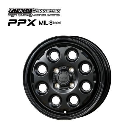 PPX MIL:8】 14インチホイール 4本セット 14×4.5J +45 4/100 VIA/JWL