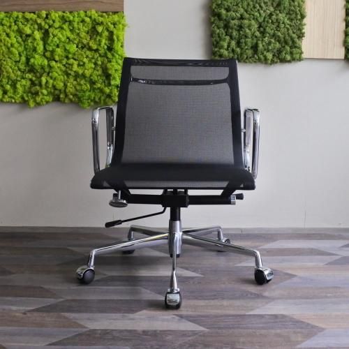 イームズ】アルミナムチェア ローバック／メッシュブラック[リ