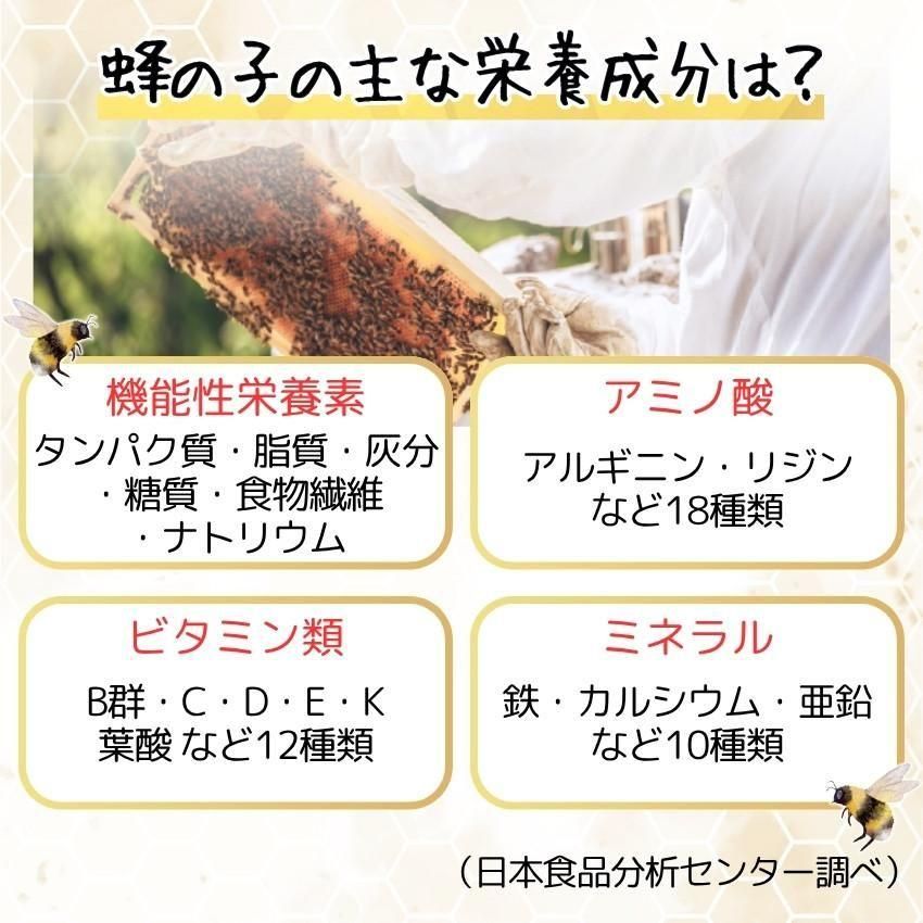 蜂の子 サプリ 90粒｜お試し価格｜ 蜂の子98.6% 1020mg 蜂の子革命