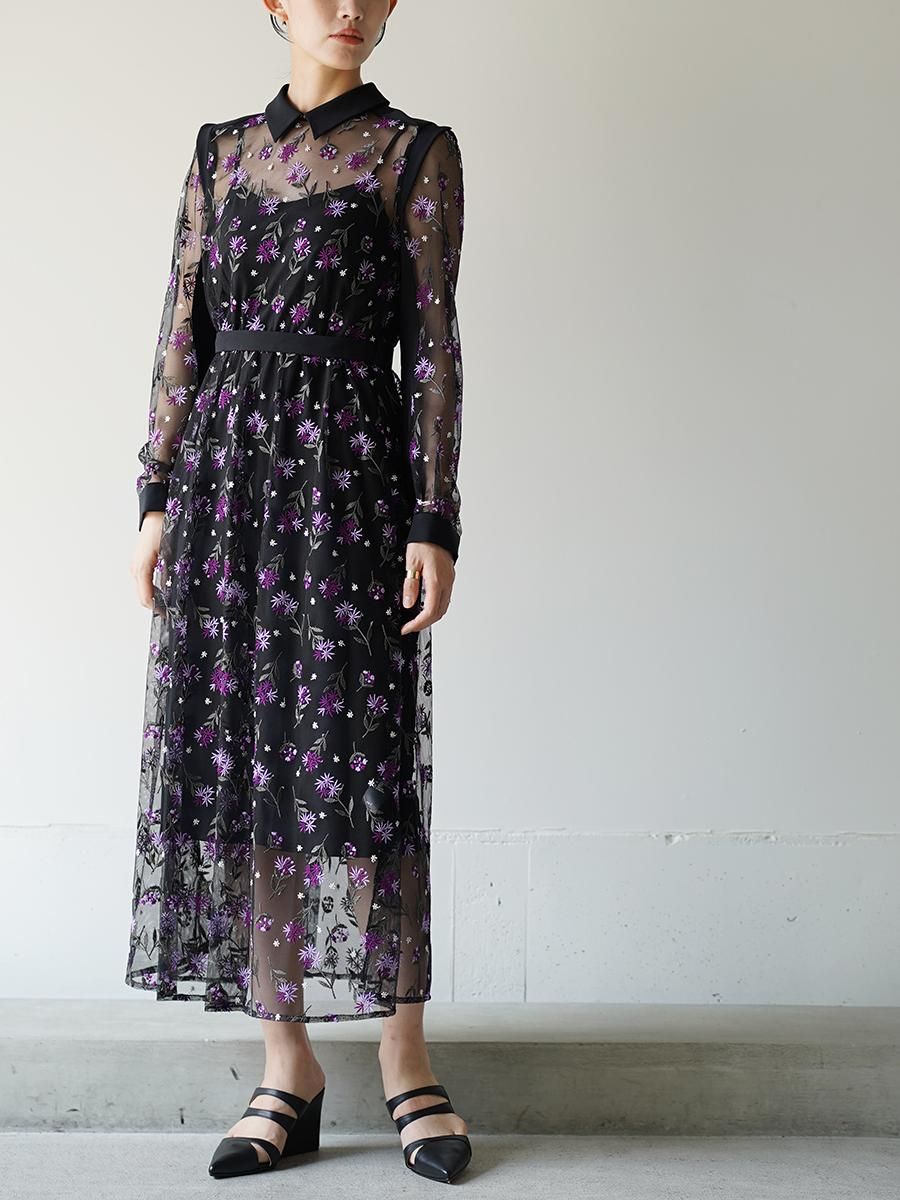 LOKITHO Flower Embroidery Long Dress - Altamira
